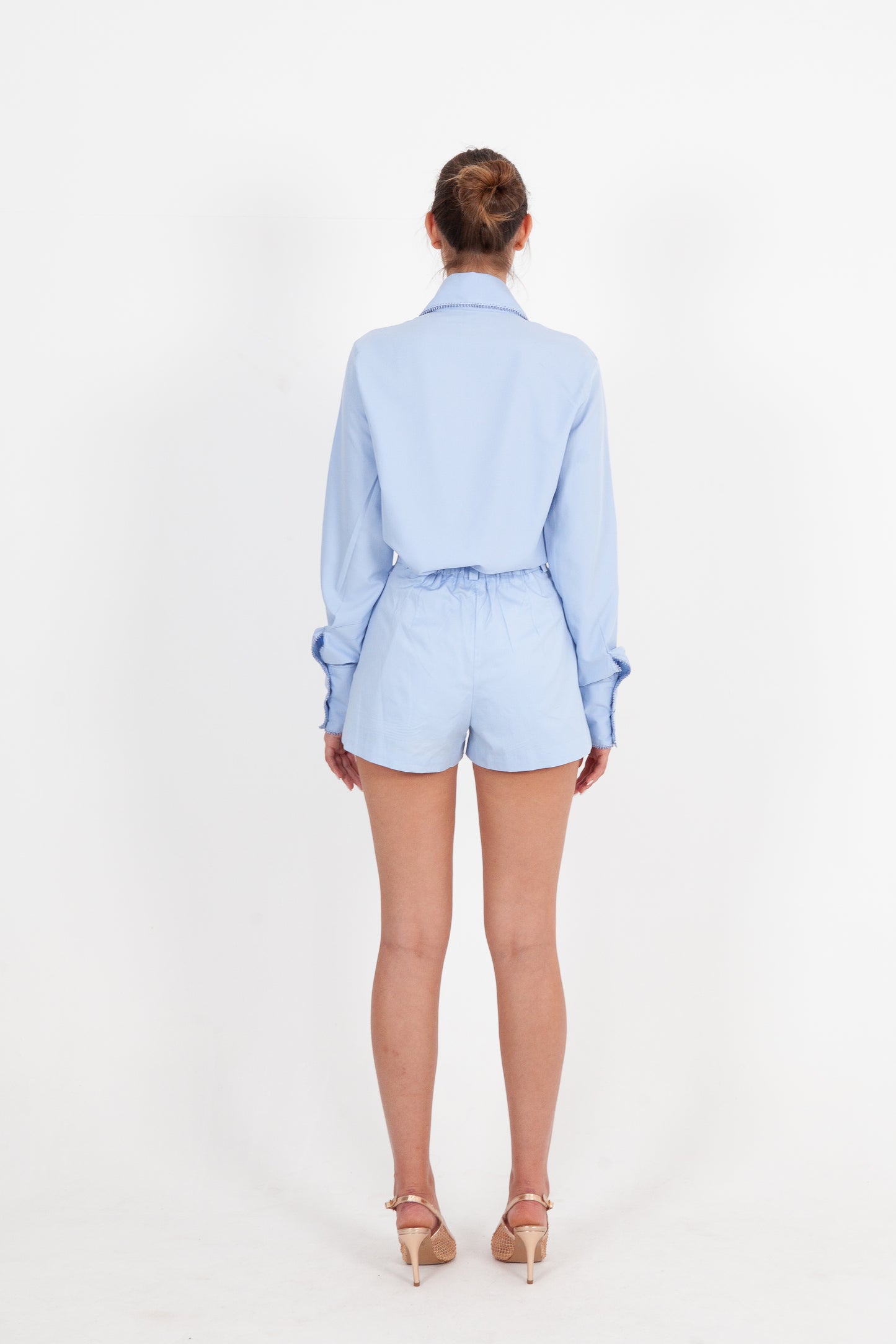 Short en popeline de coton