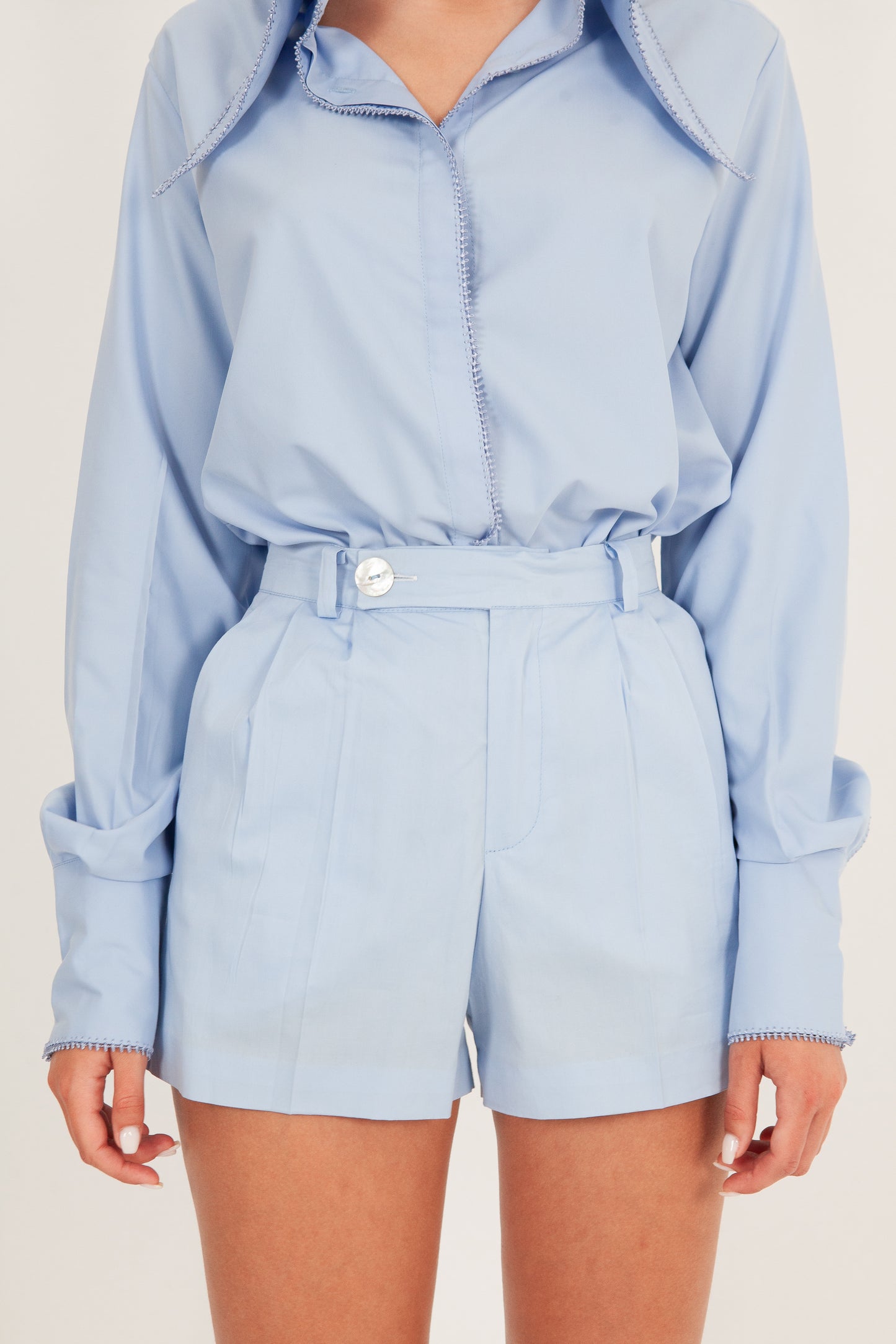 Short en popeline de coton