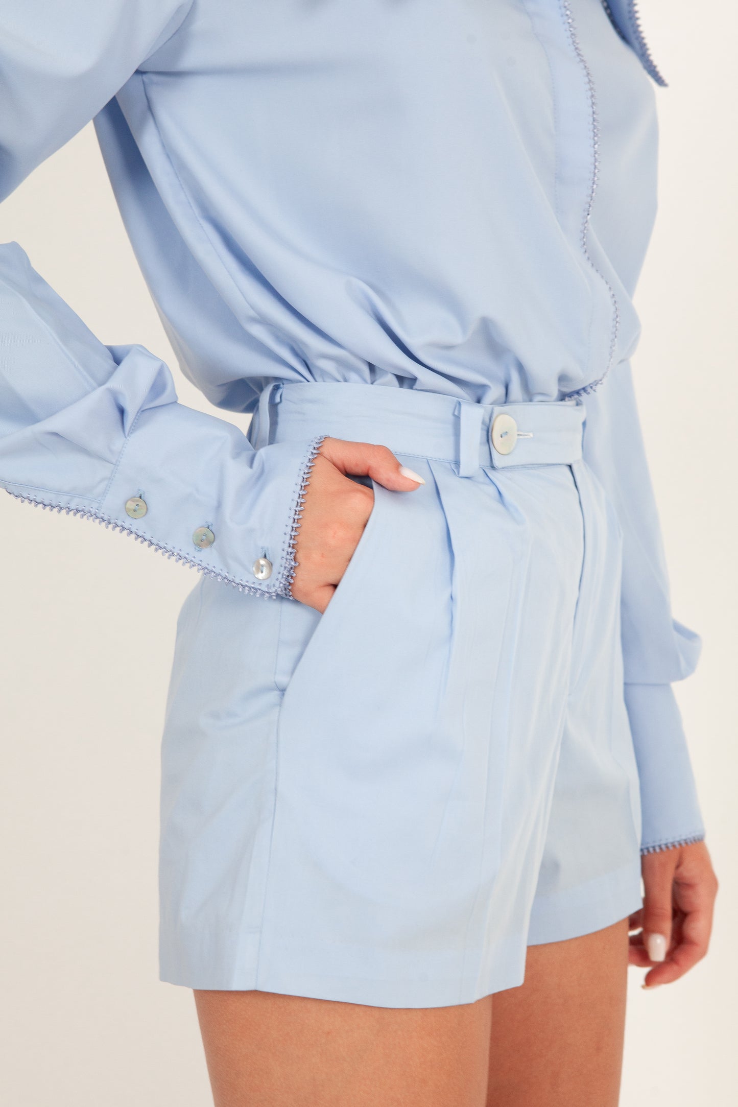 Short en popeline de coton