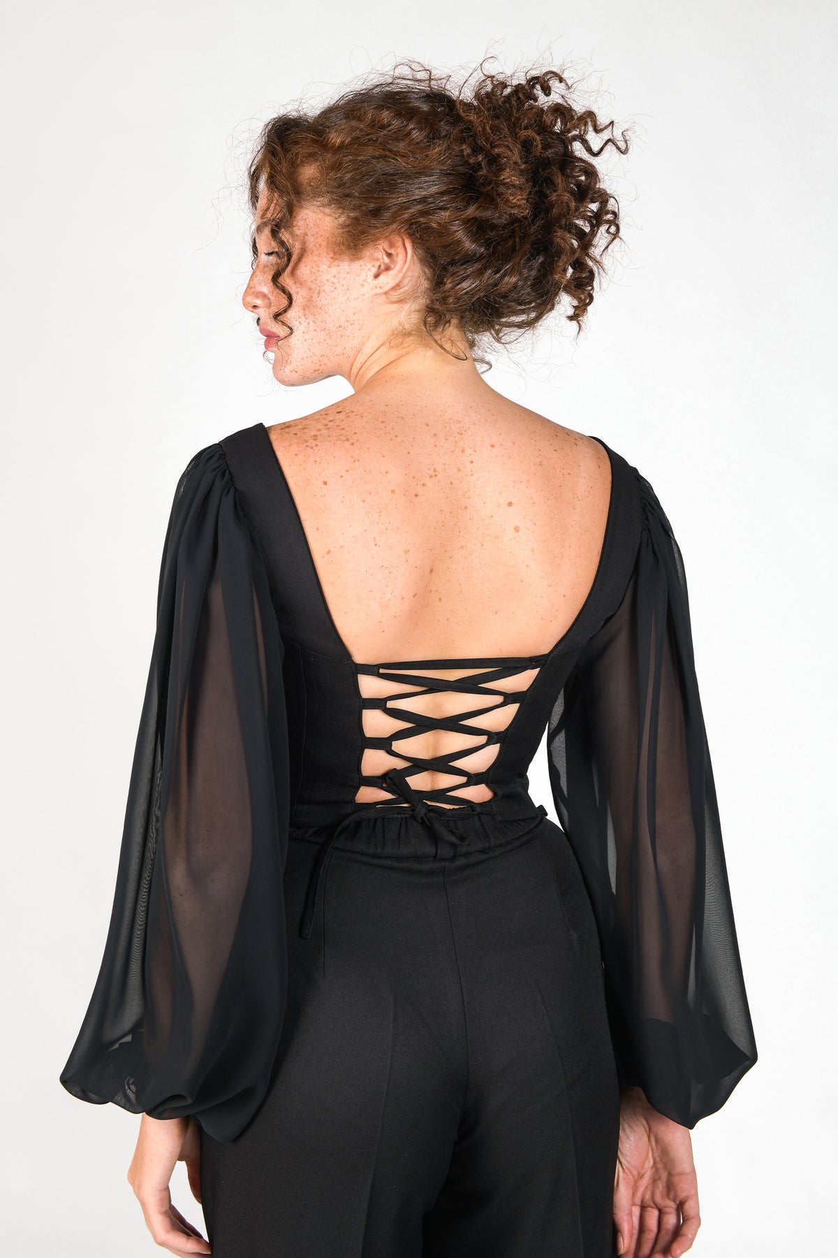 CORSET MANCHE EN MOUSSELINE
