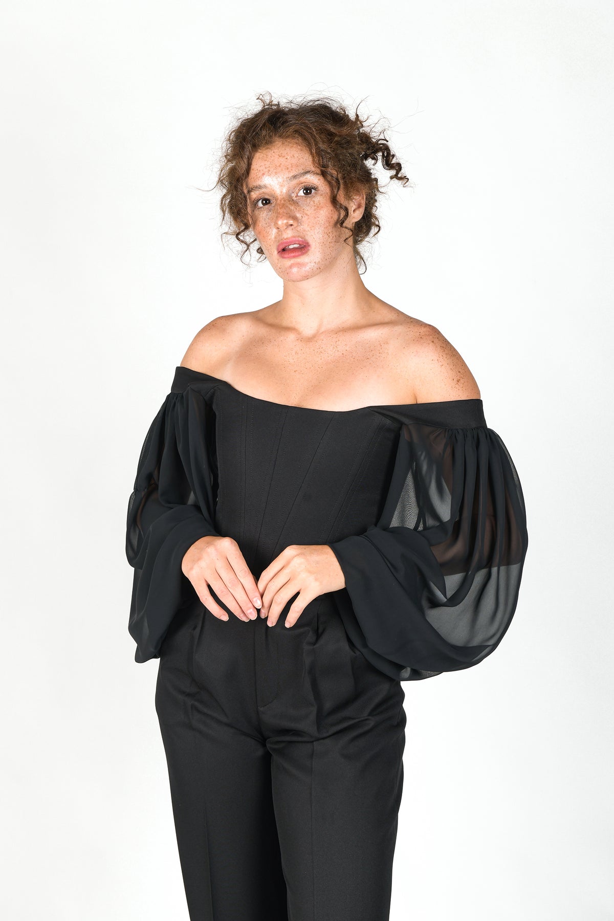 CORSET MANCHE EN MOUSSELINE
