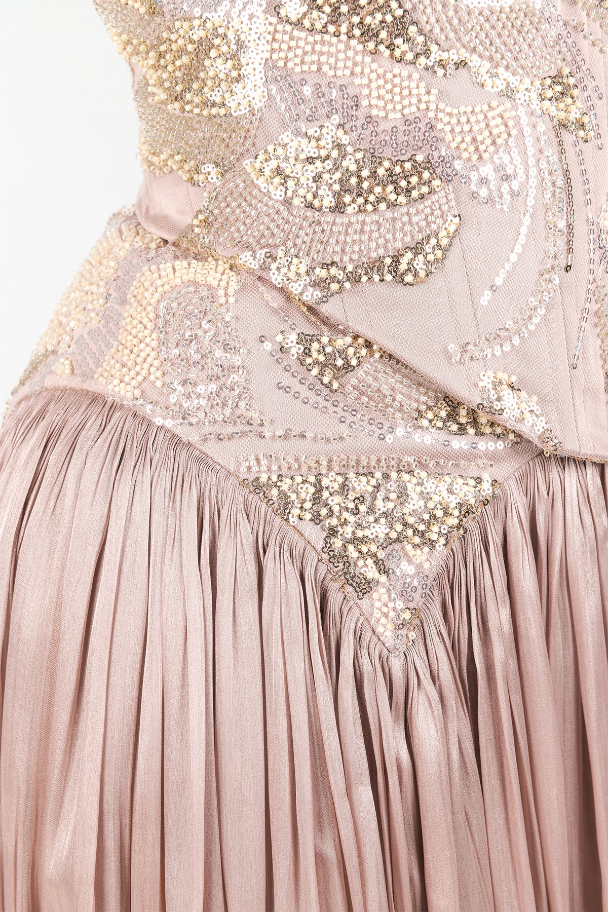 BUSTIER PERLÉ + JUPE PLISSÉ
