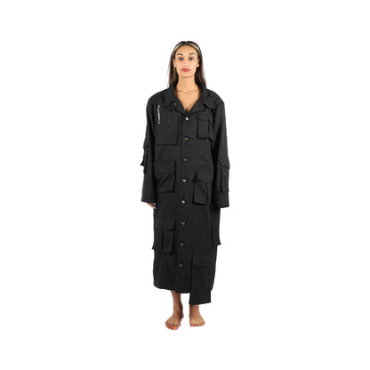 Long coat with pockets - Black